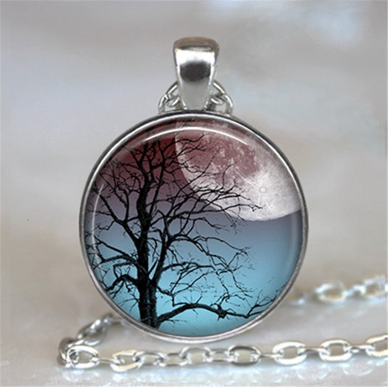 Tree Of Life Glass Cabochon Necklace
