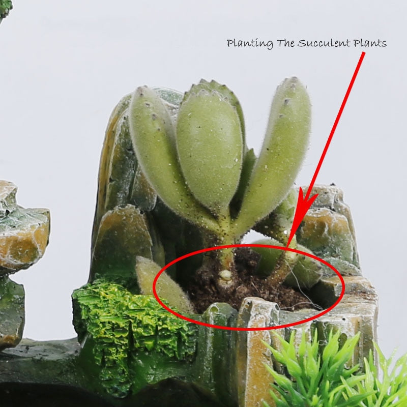 Flowing Waterfall Feng Shui Desktop Ornament with LED