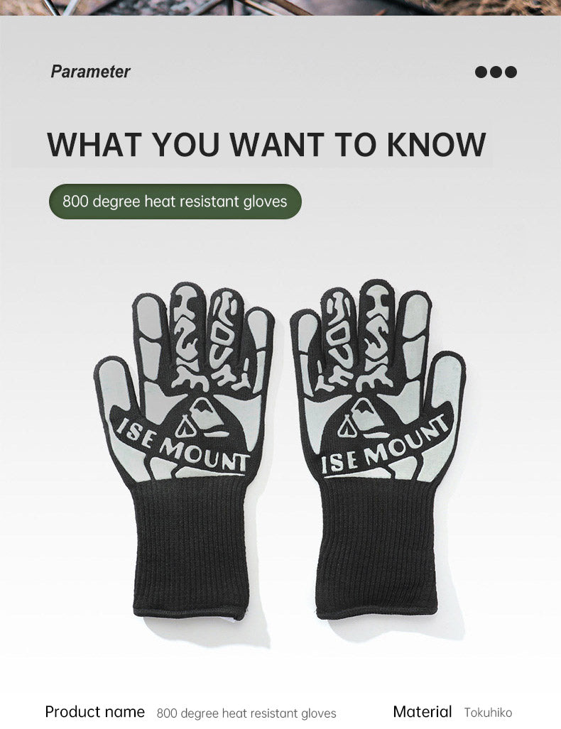 Outdoor 800 degree heat resistant gloves
