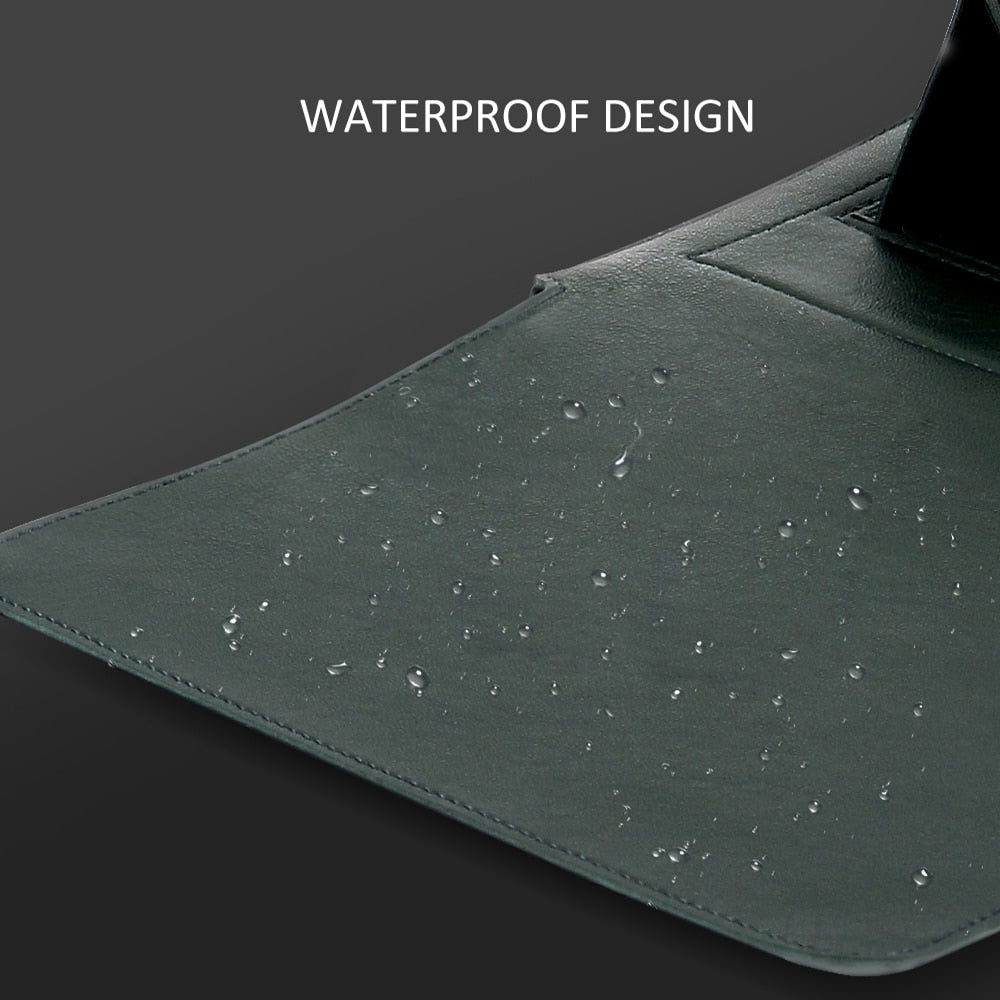 Leather Waterproof Case For Macbook Air Pro 13 15 With Support Frame