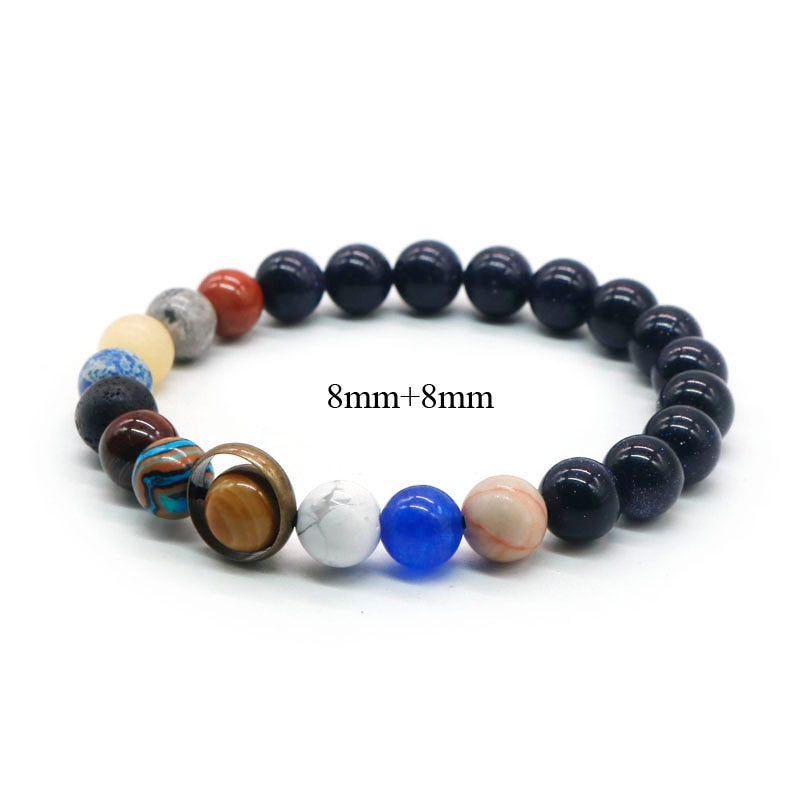 Natural Stone Solar System Bracelet