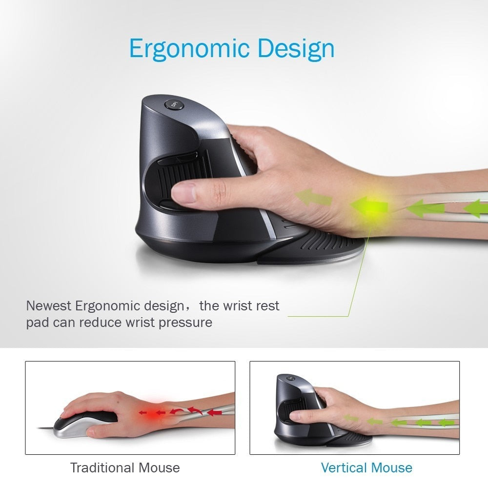 Ergonomic Vertical Optical Wireless Mouse