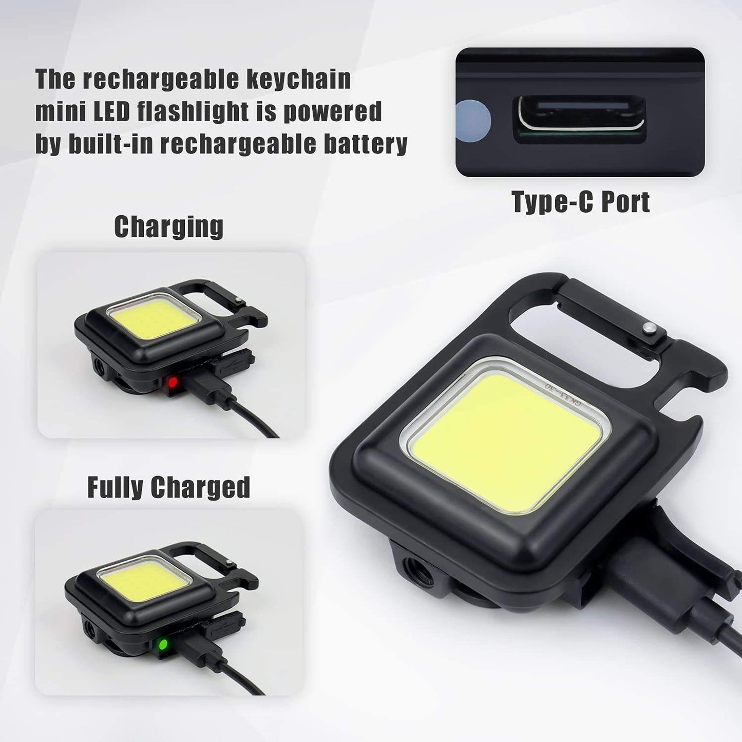 TYPE-C Rechargeable Portable Keychain Light