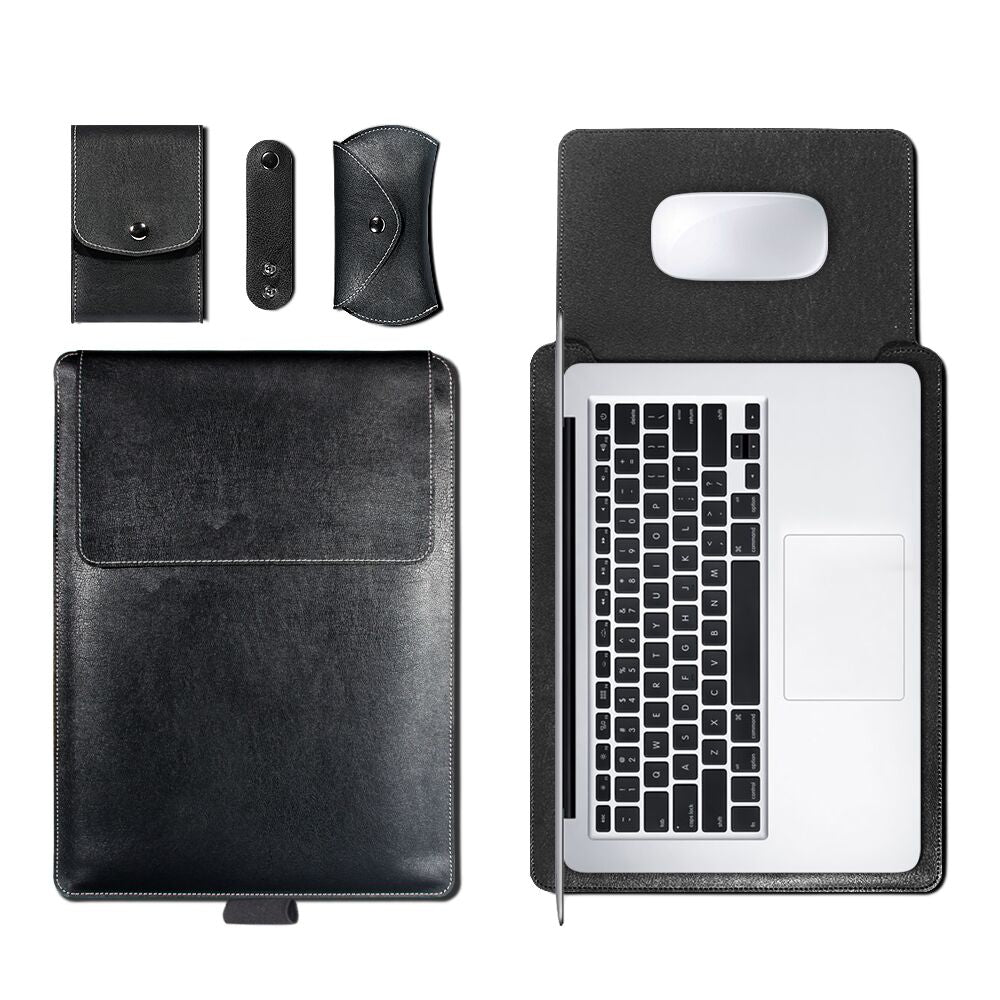 Leather Waterproof Case For Macbook Air Pro 13 15 With Support Frame