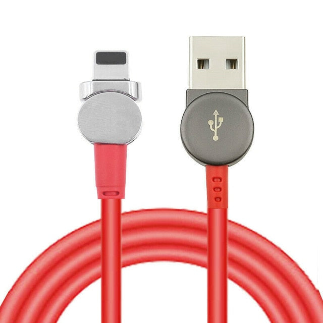 Type C Cable - Rotating, Magnetic Nylon Braided + LED Indicator
