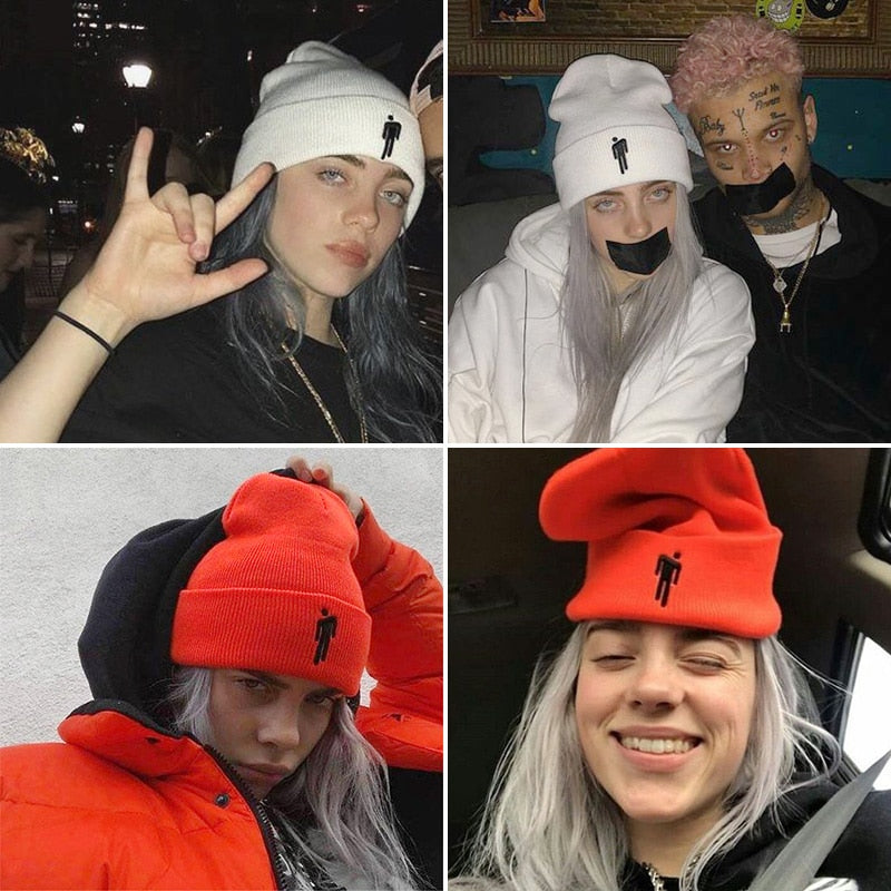 Billie Eilish Embroidered Beanie Knitted