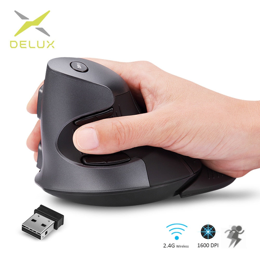 Ergonomic Vertical Optical Wireless Mouse