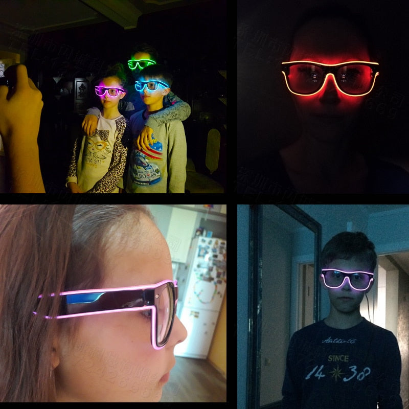 Voice control Wire LED Glowing Sunglasses