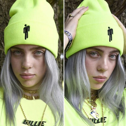 Billie Eilish Embroidered Beanie Knitted