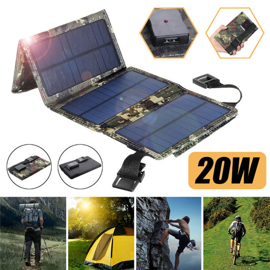 Foldable, Portable Solar Charger with USB Port