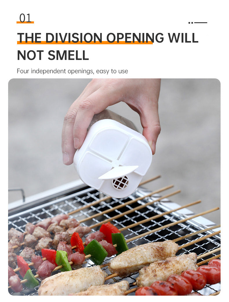 4 In 1 Camping Spice Dispenser With Lids