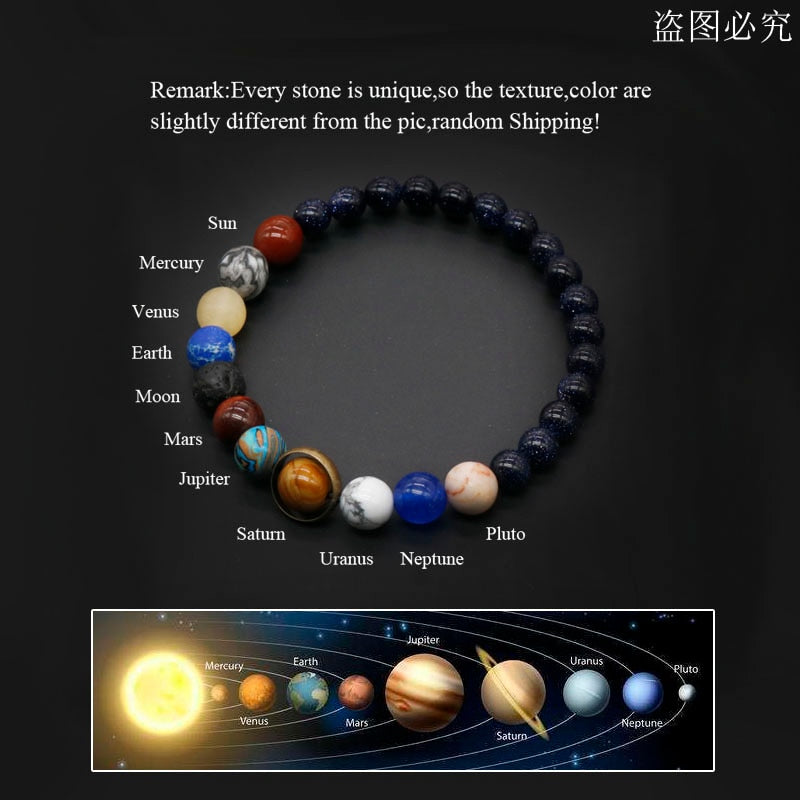 Natural Stone Solar System Bracelet