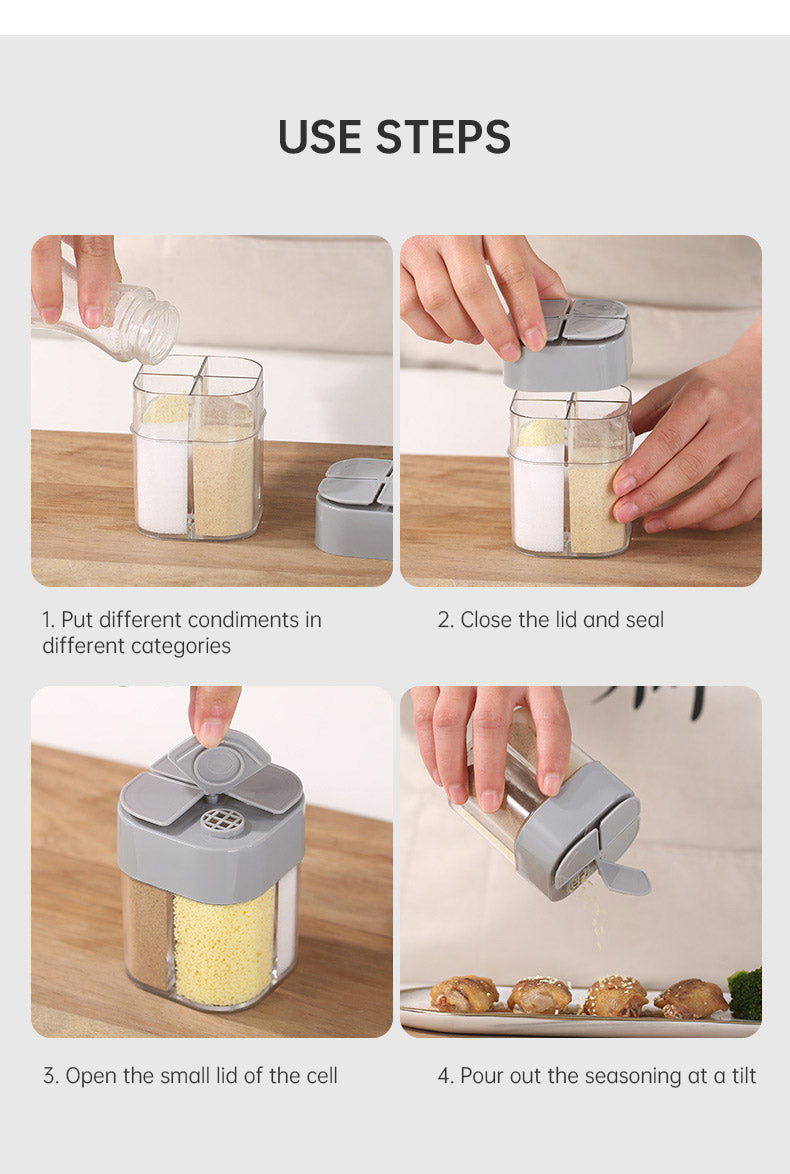 4 In 1 Camping Spice Dispenser With Lids