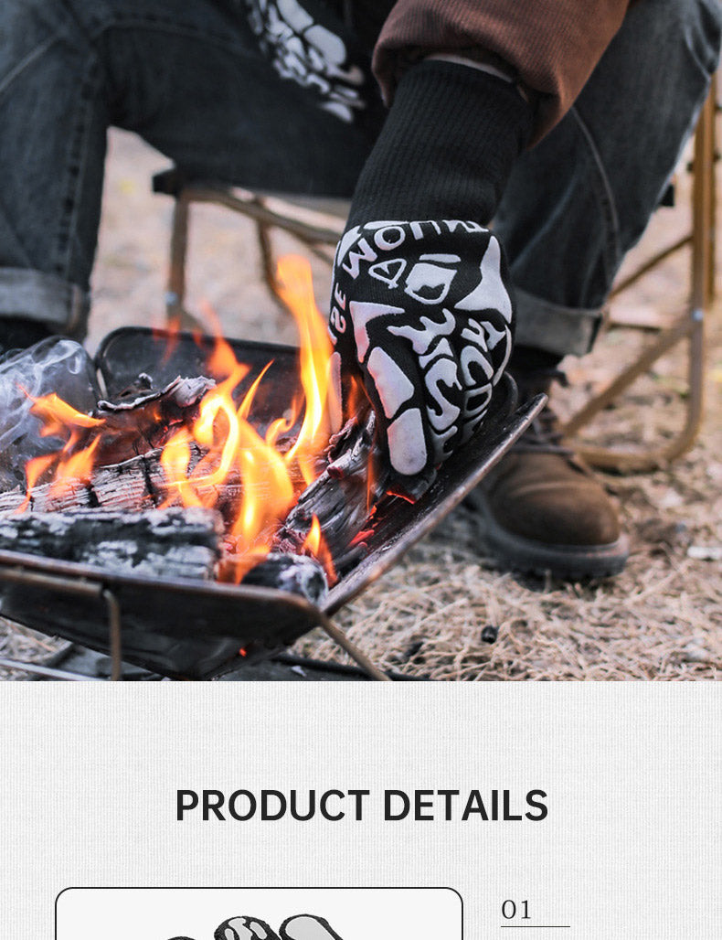 Outdoor 800 degree heat resistant gloves