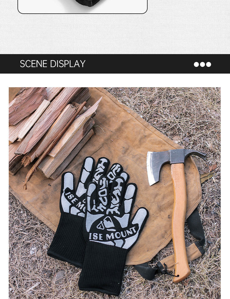 Outdoor 800 degree heat resistant gloves