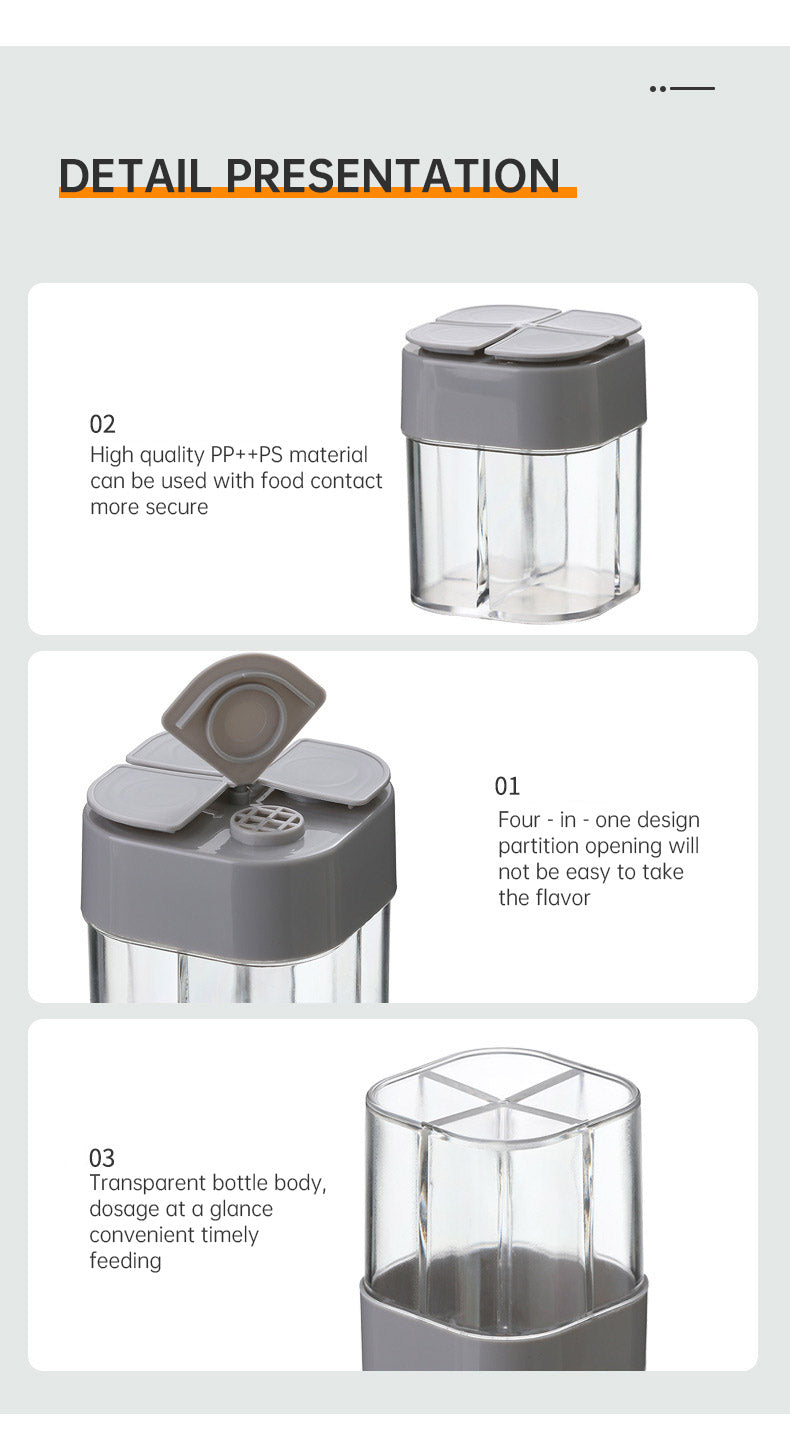 4 In 1 Camping Spice Dispenser With Lids