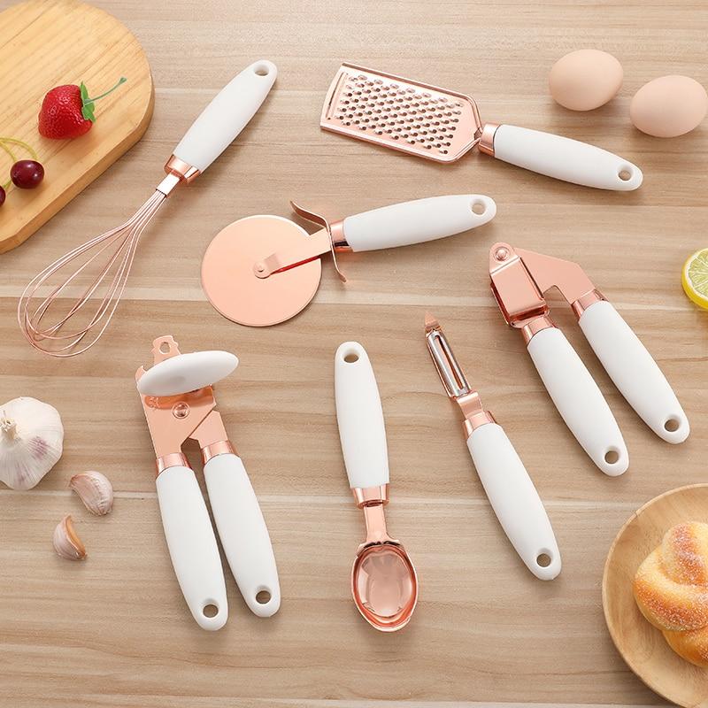 7 Pcs Copper Kitchen Utensil Set