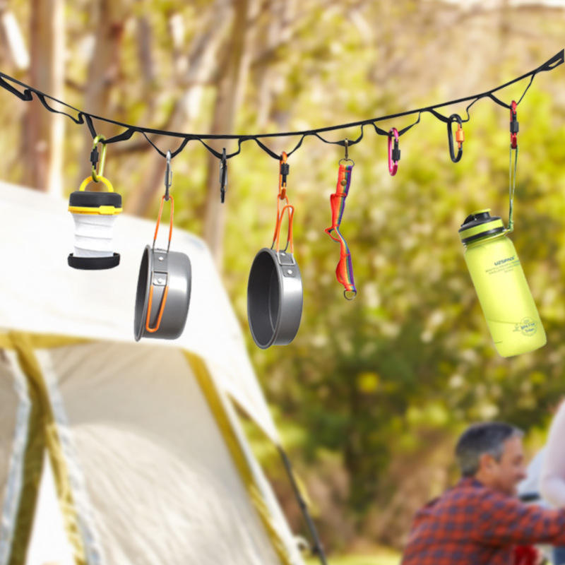 Outdoor camping adjustable strip with 19 hook hangers