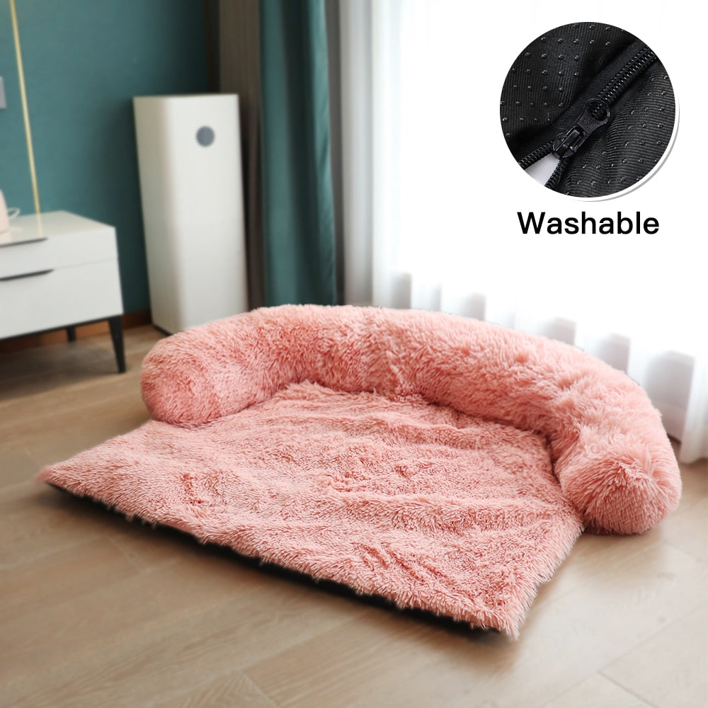 Washable Pet Sofa Bed with Zipper + Removable Cover