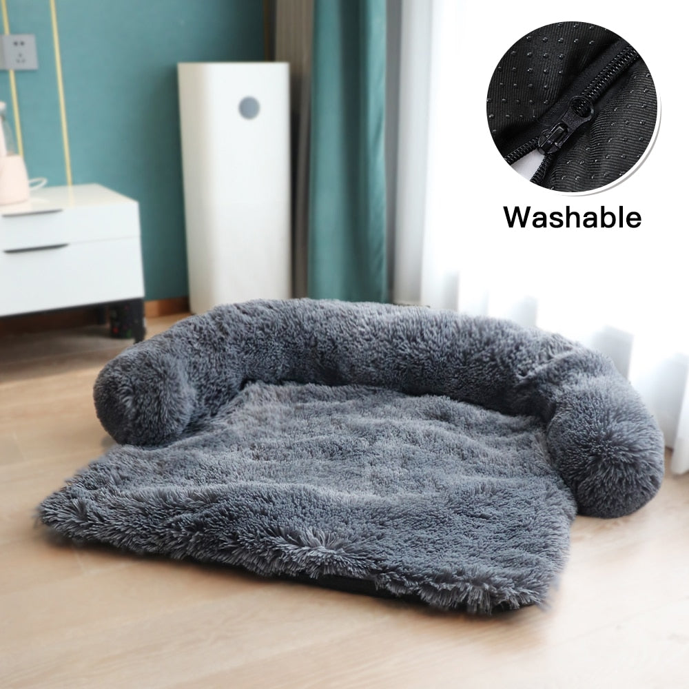 Washable Pet Sofa Bed with Zipper + Removable Cover