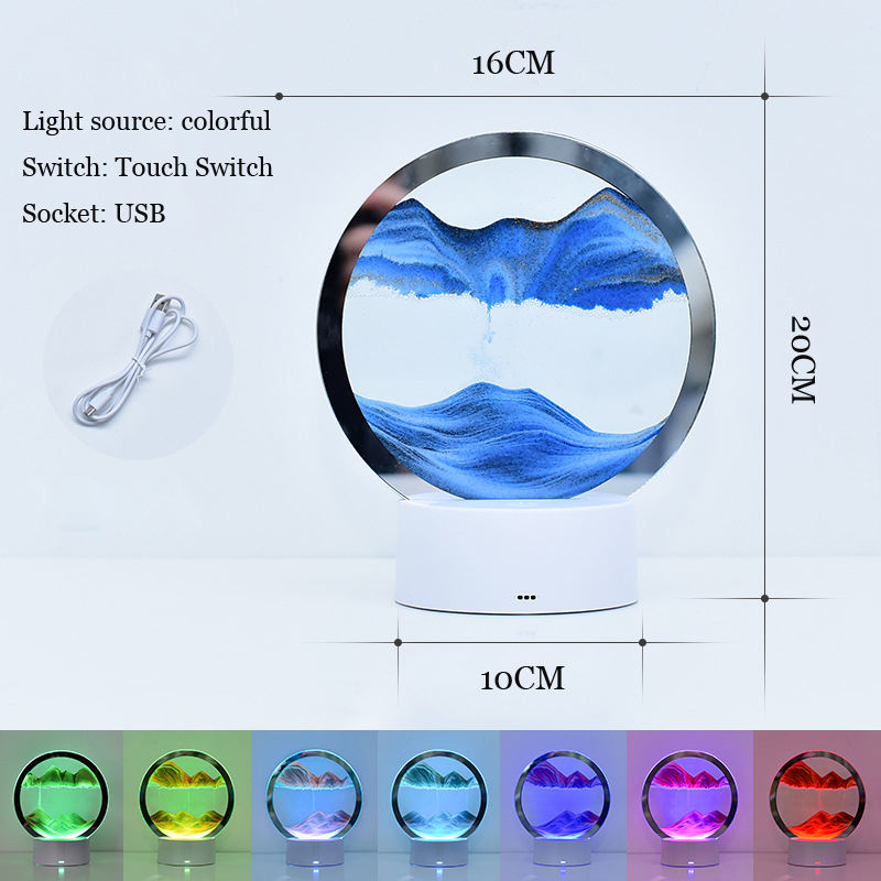 3D Quicksand Tabletop Hourglass Night Light