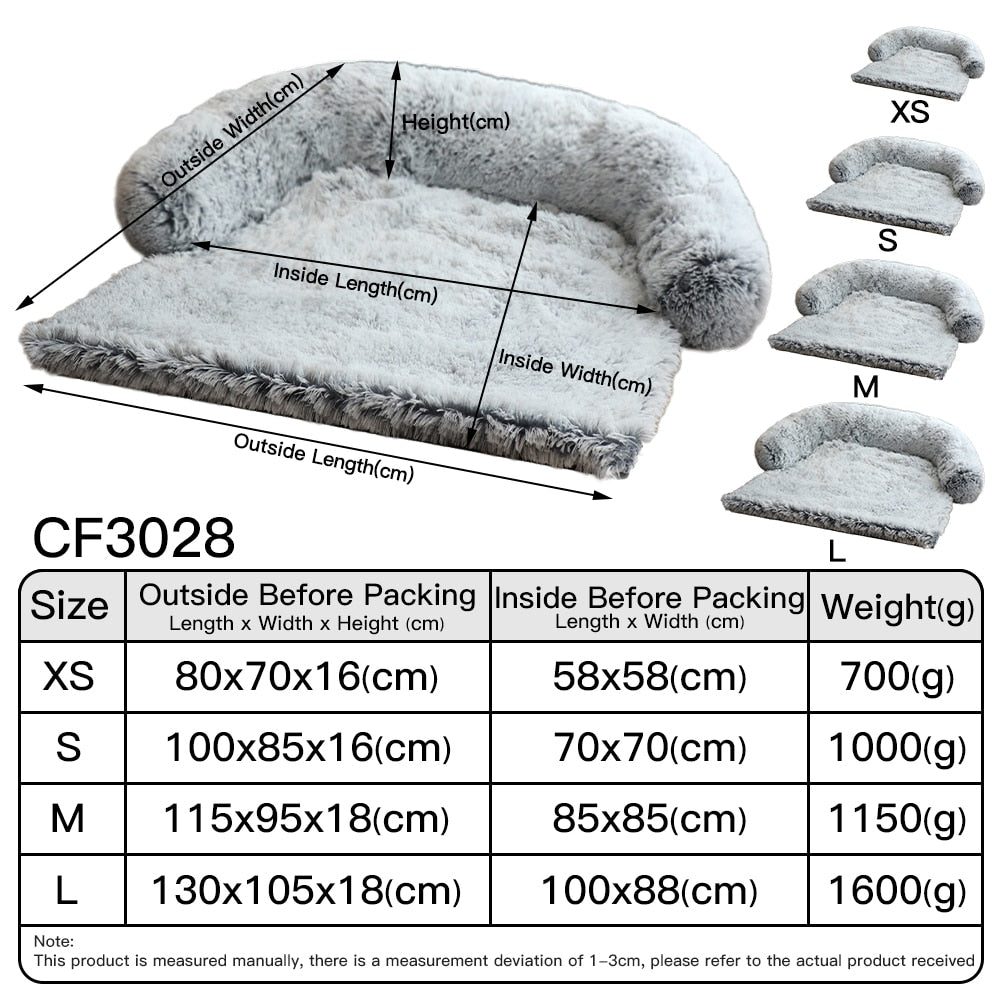 Washable Pet Sofa Bed with Zipper + Removable Cover