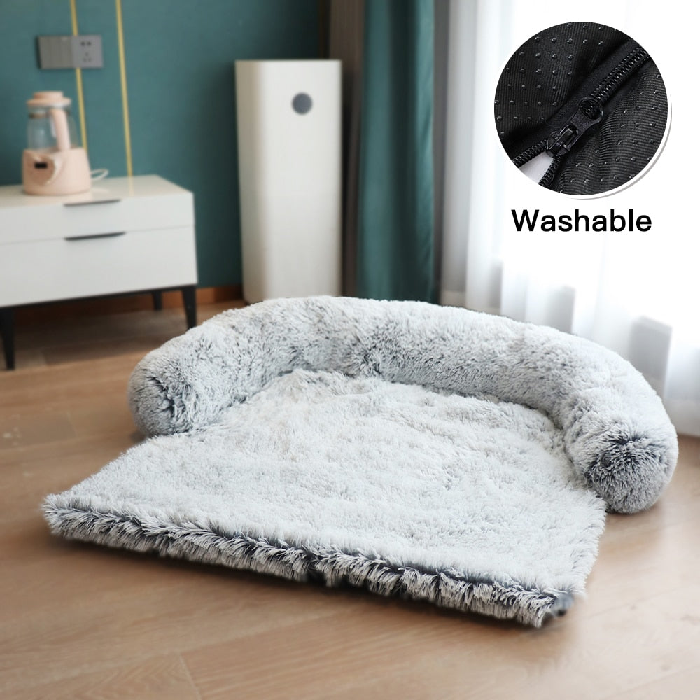 Washable Pet Sofa Bed with Zipper + Removable Cover