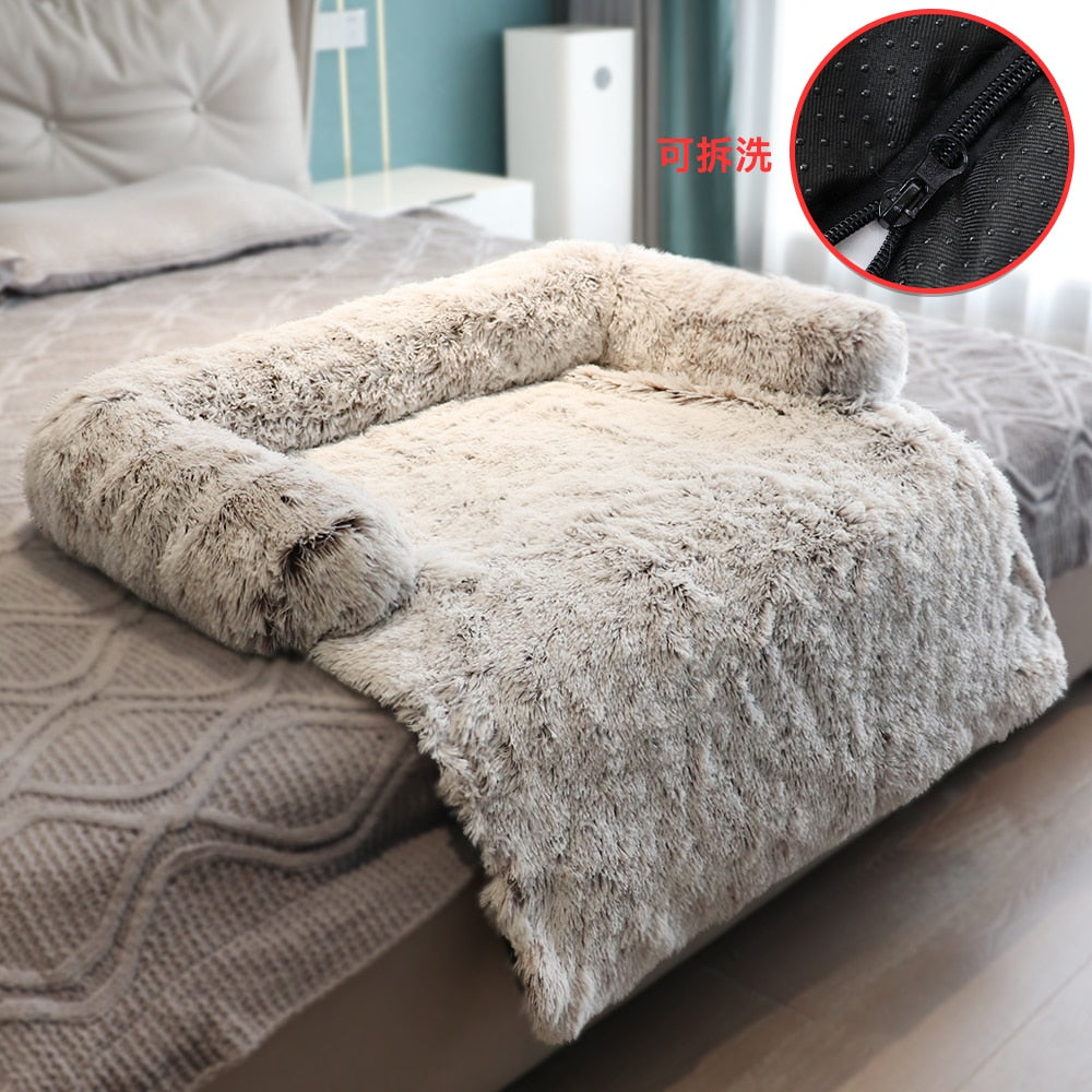 Washable Pet Sofa Bed with Zipper + Removable Cover